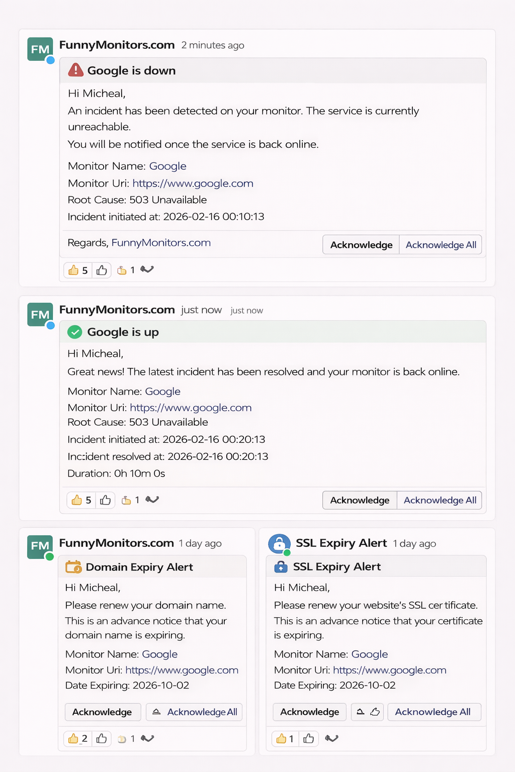 slack uptime notification